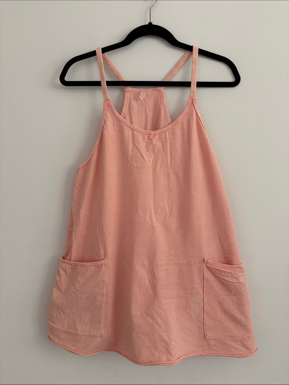 Free People Peach Pink Sleeveless Pocket Romper